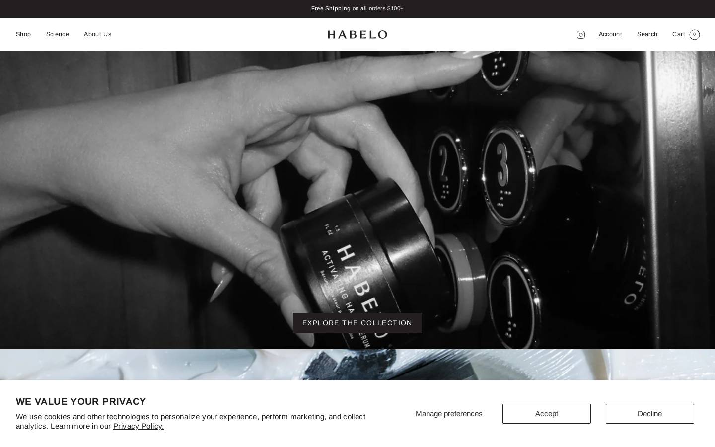 habelobeauty.com homepage screenshot