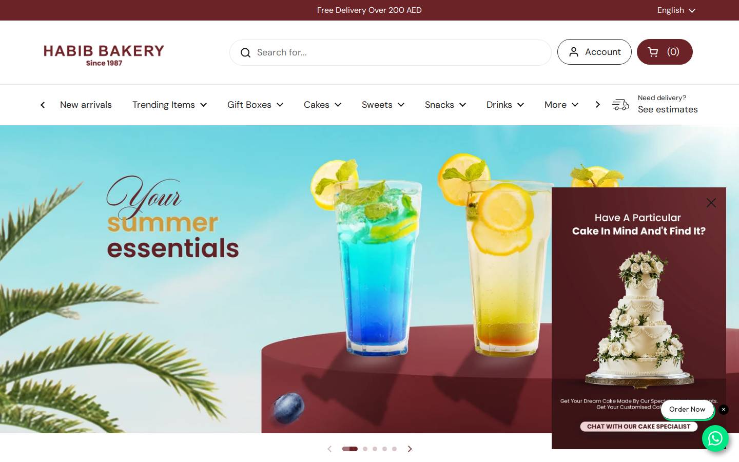 habibbakery.ae homepage screenshot