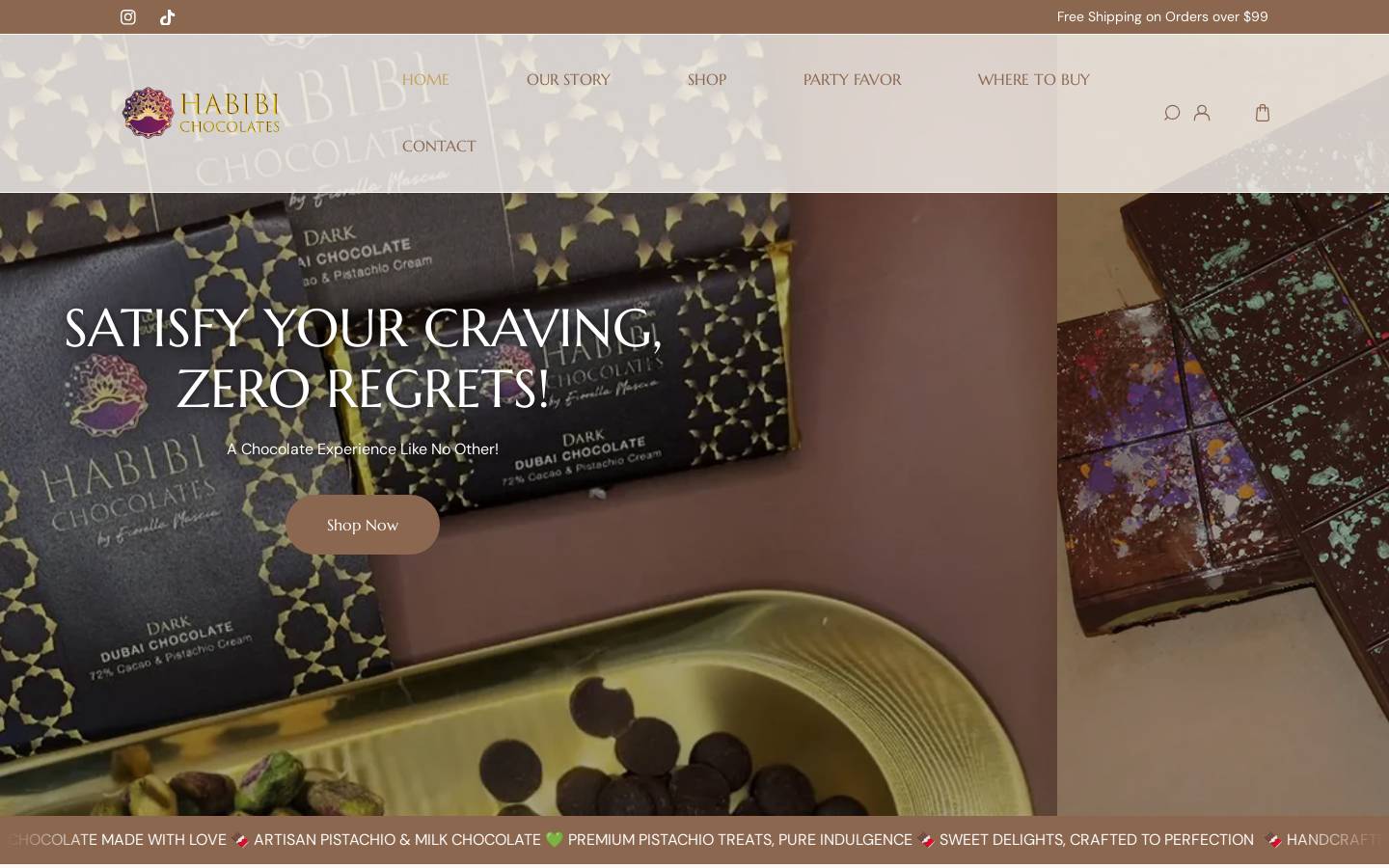habibichocolates.net homepage screenshot