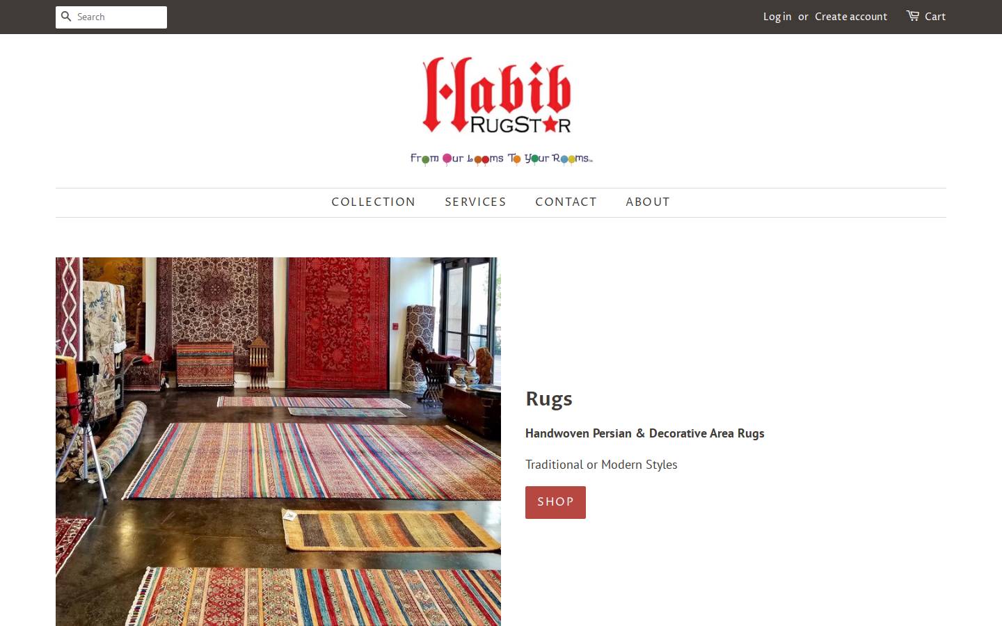 habibrugstar.com homepage screenshot