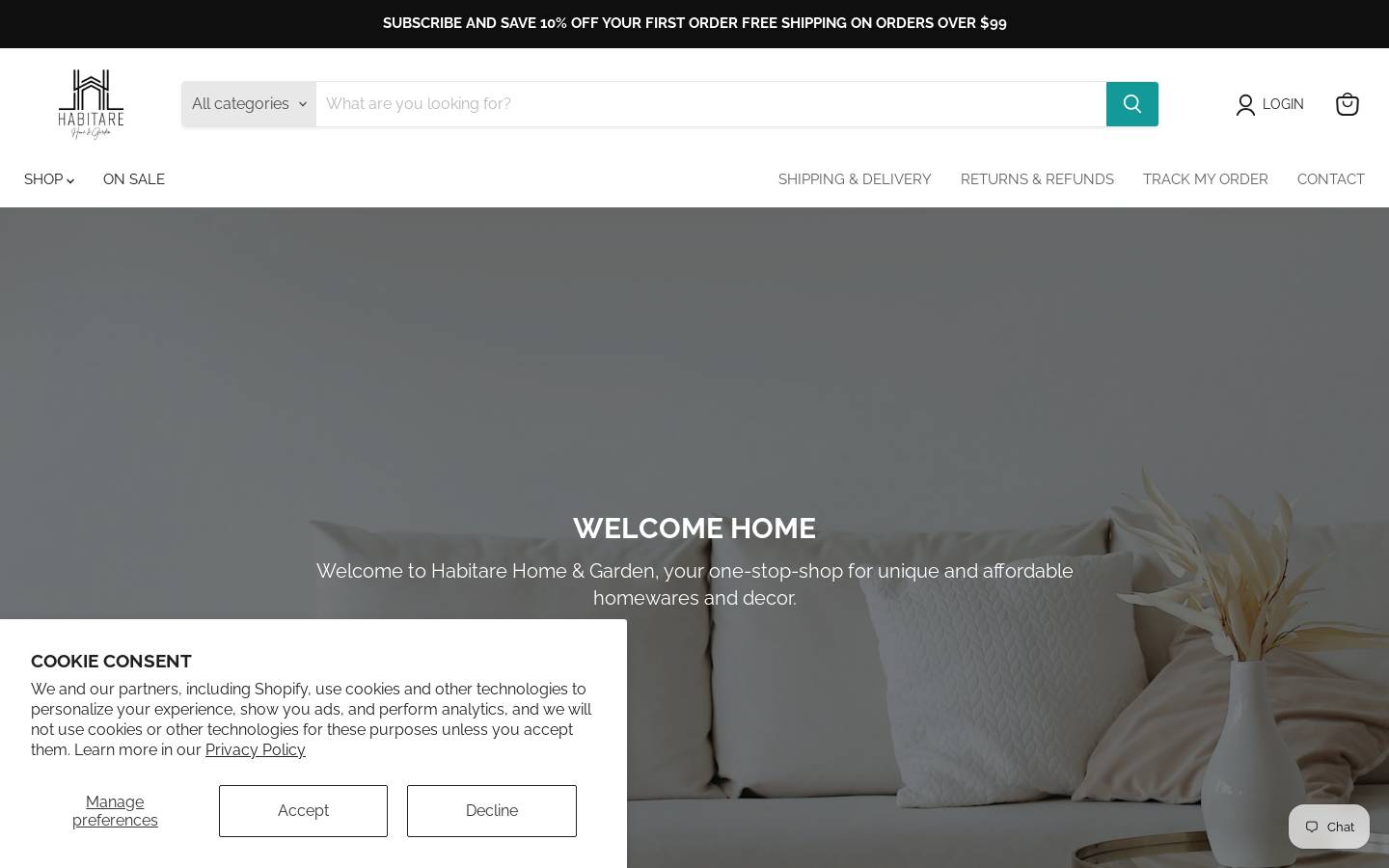 habitarehomeandgarden.com.au homepage screenshot