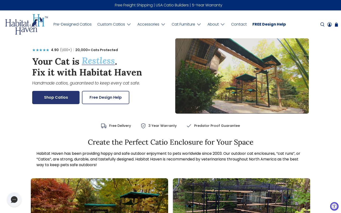Habitat Haven homepage screenshot