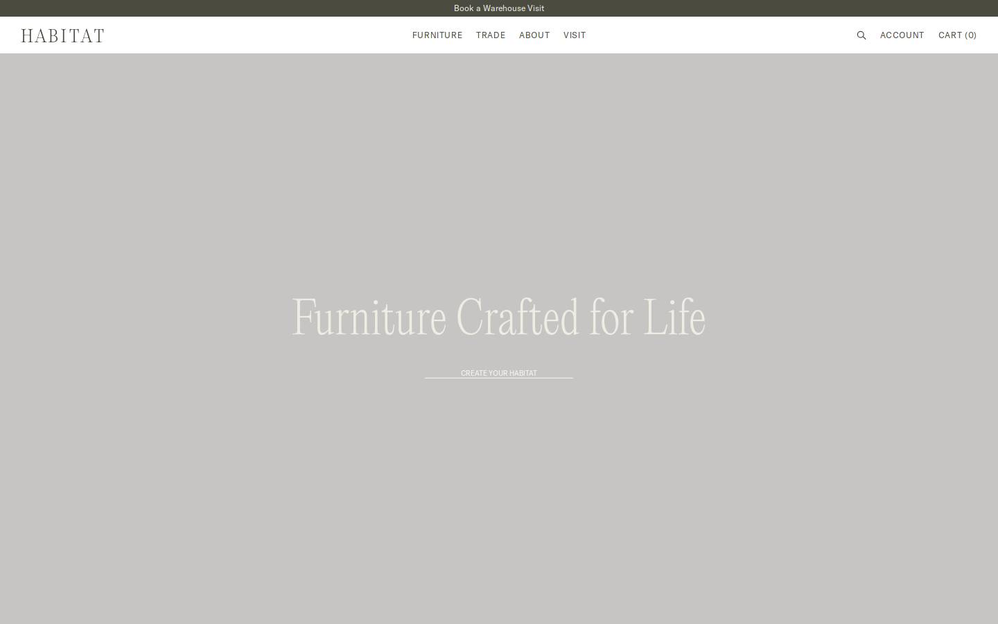 habitathomeandgarden.com homepage screenshot