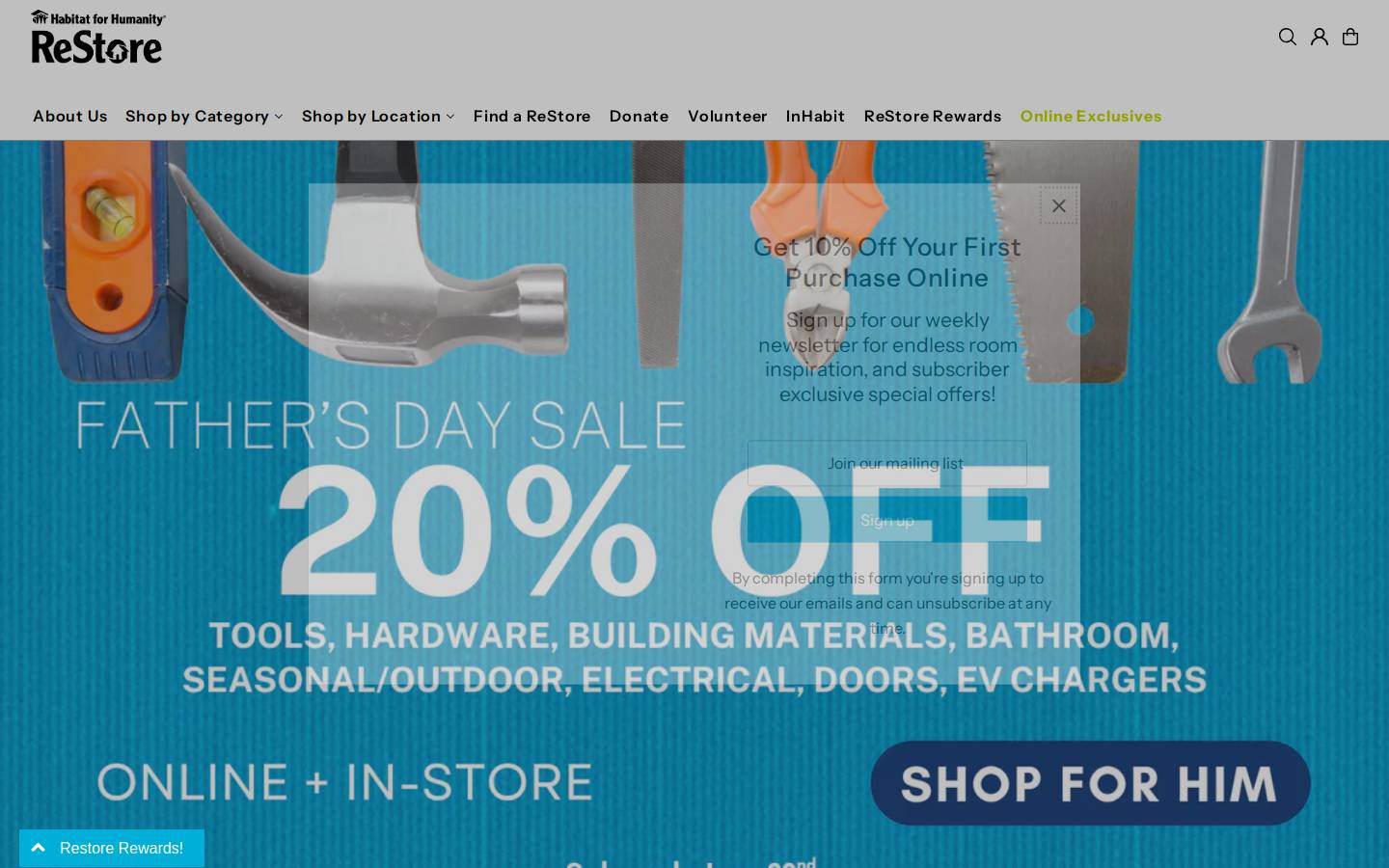 habitatrestore.ca homepage screenshot