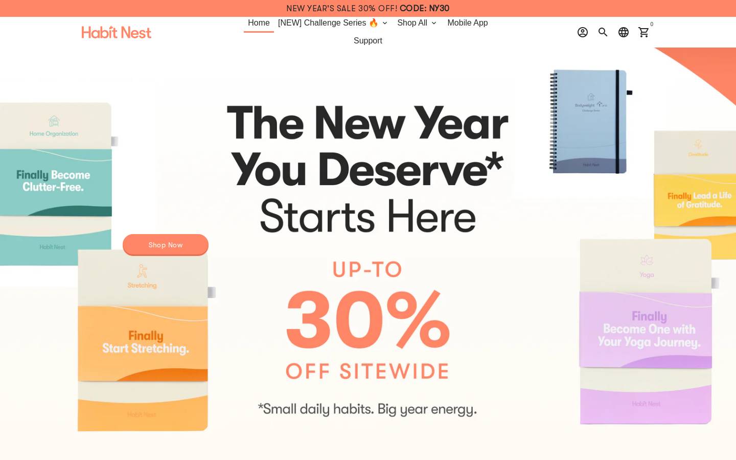 Habit Nest homepage screenshot