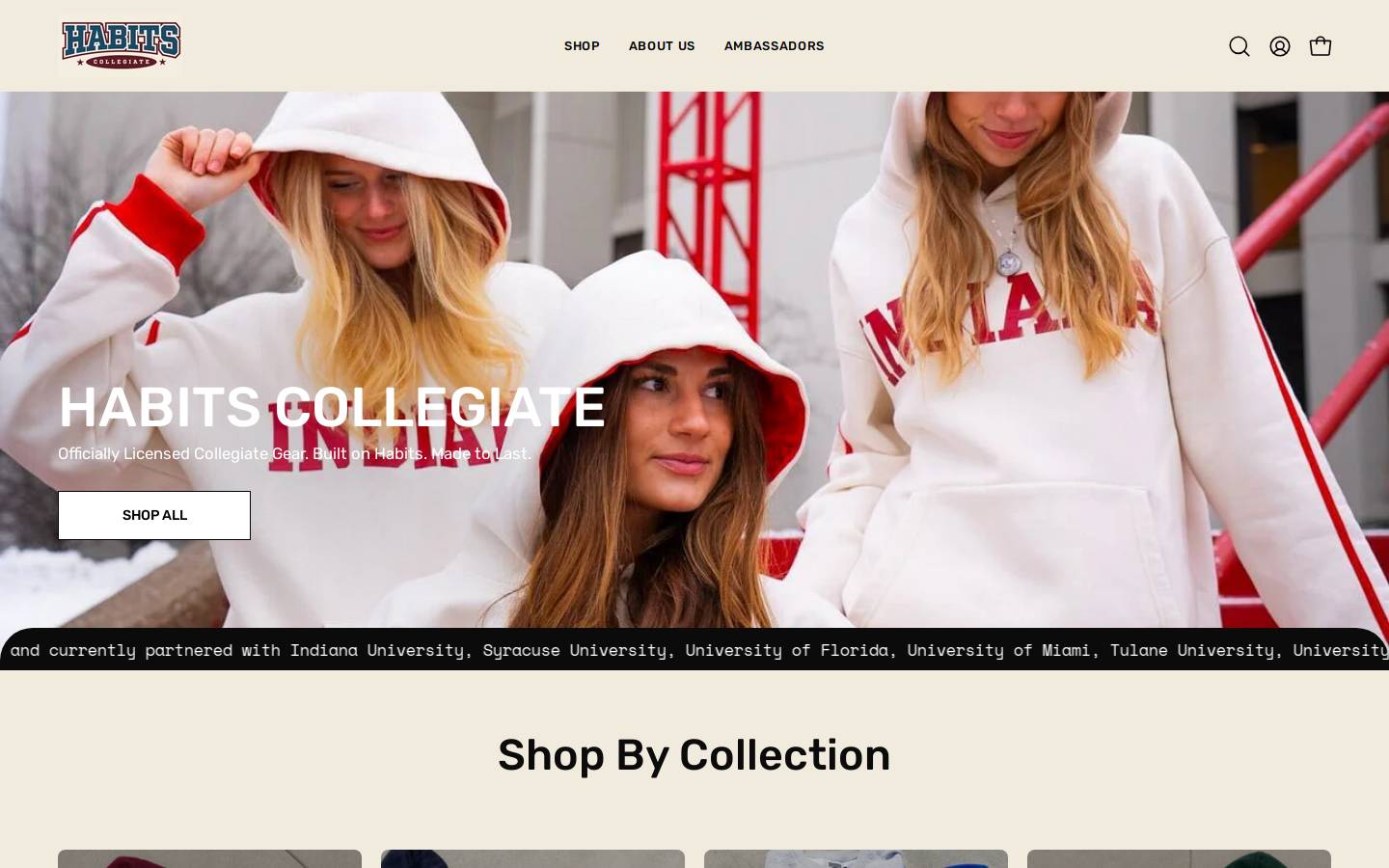 habitscollegiate.com homepage screenshot