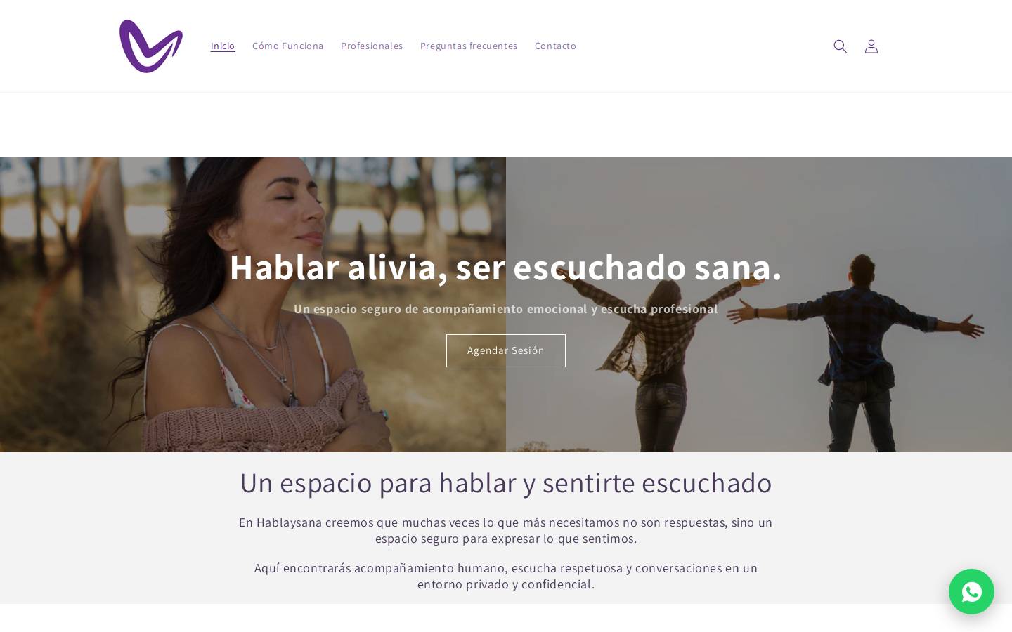 hablaysana.com homepage screenshot