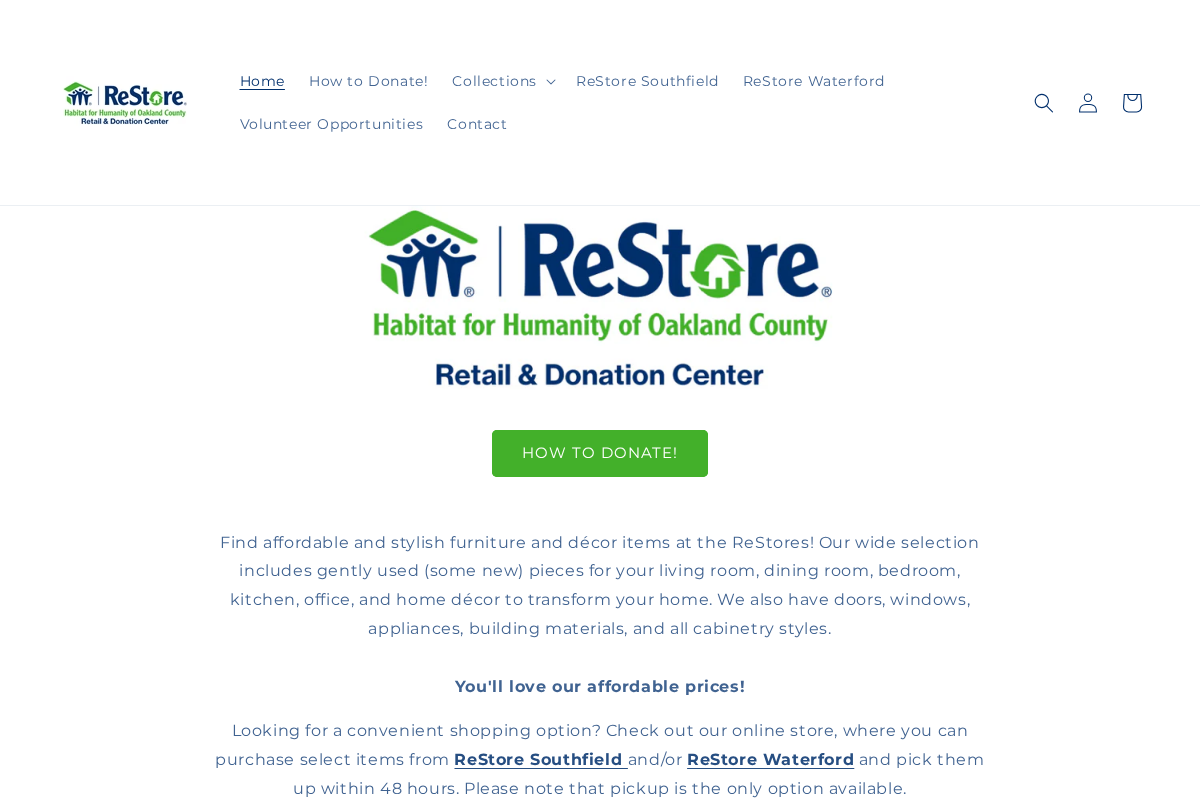 Habitat Oakland ReStores homepage screenshot