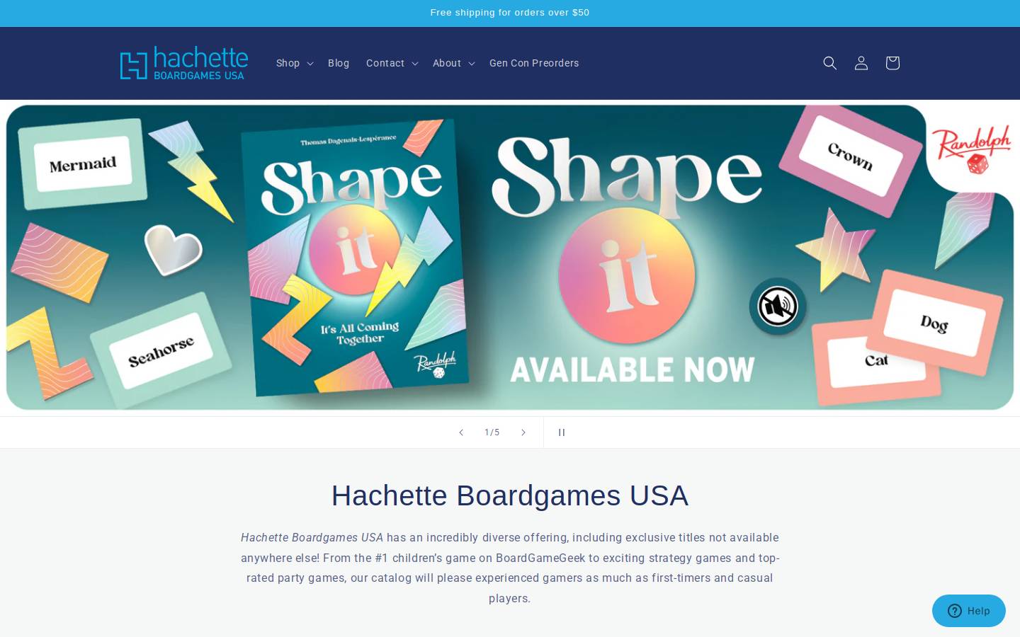 hachetteboardgames.com homepage screenshot