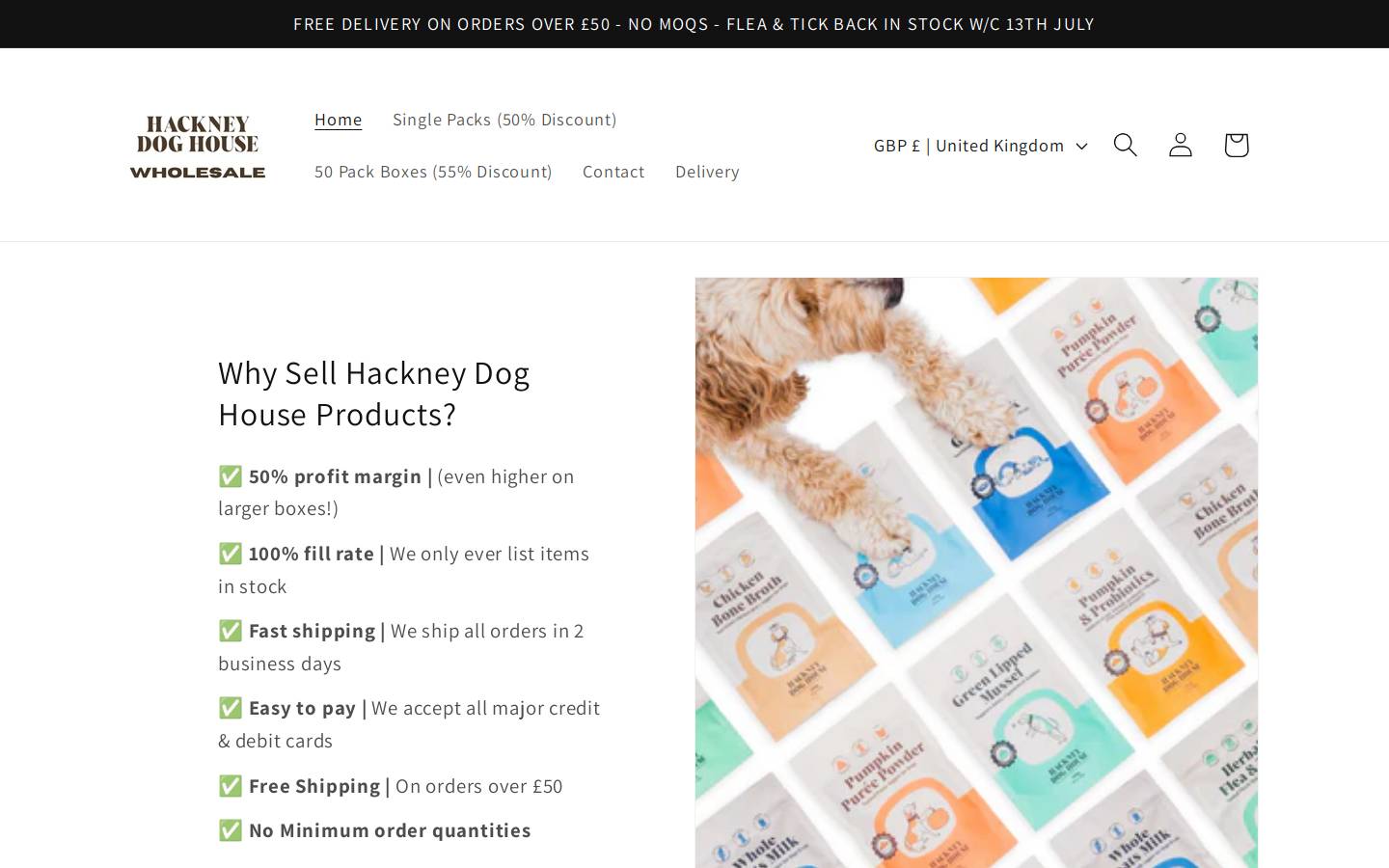 hackneydoghousewholesale.com homepage screenshot