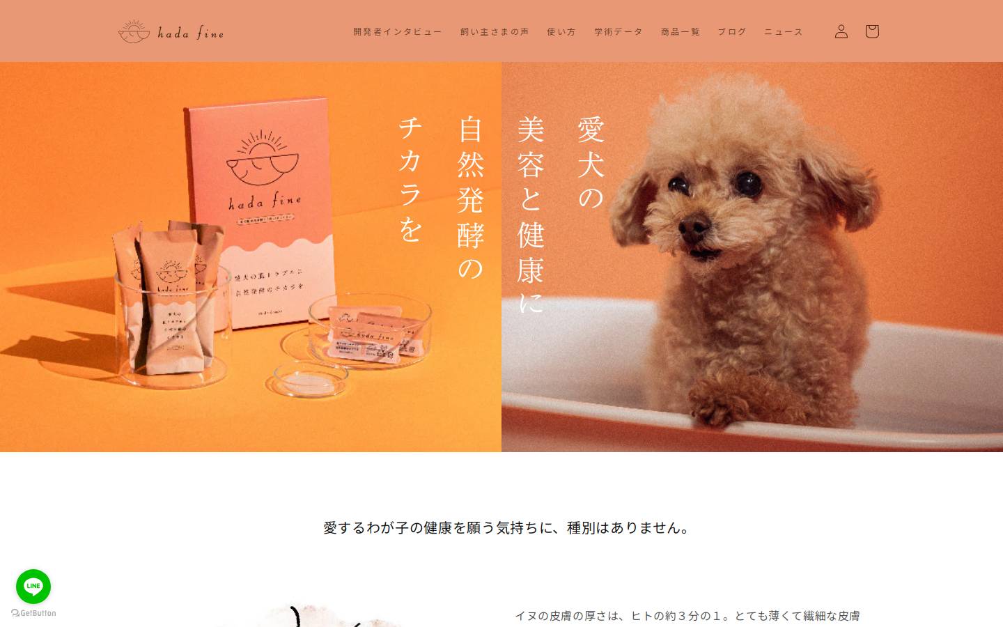 hadafine.jp homepage screenshot