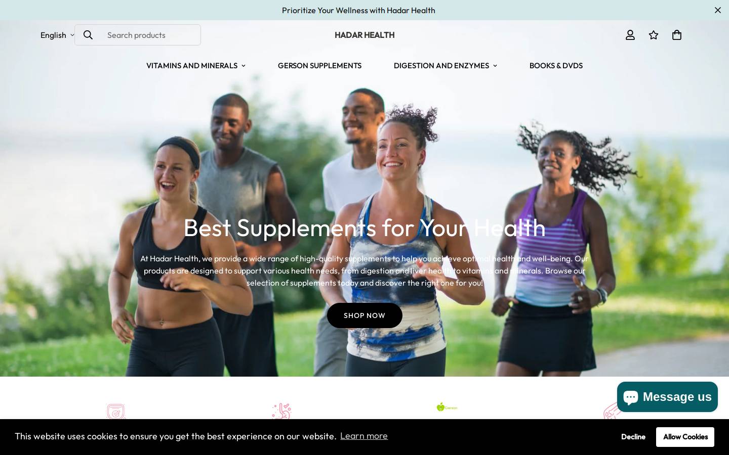 hadarhealth.com homepage screenshot