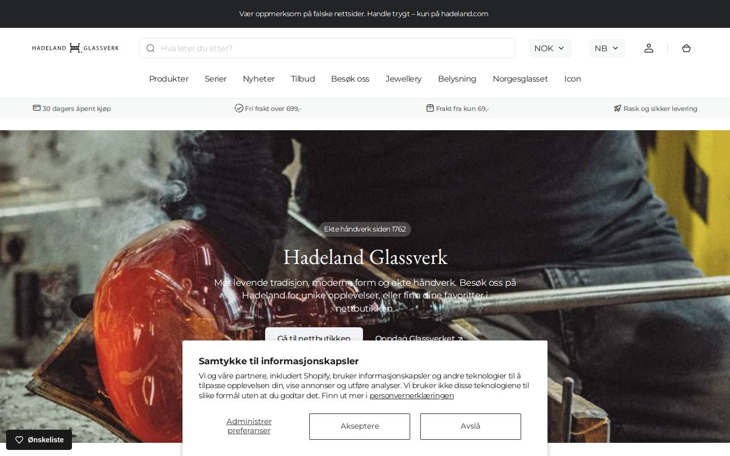 Hadeland homepage screenshot