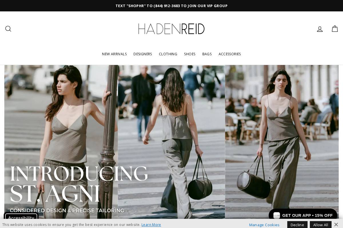 hadenreidboutique.com homepage screenshot
