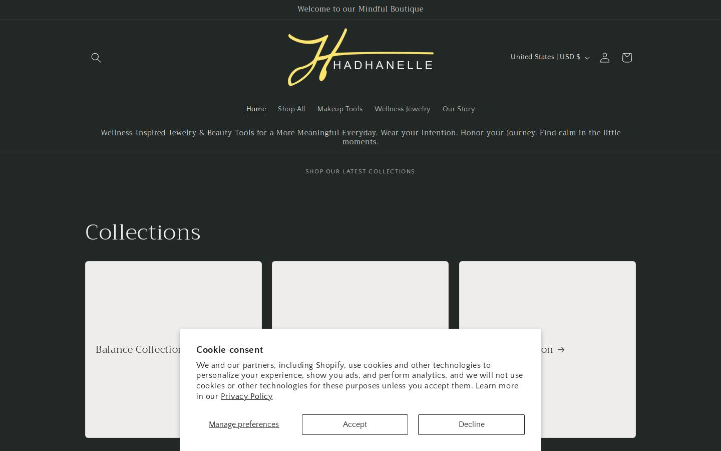 hadhanelle.com homepage screenshot