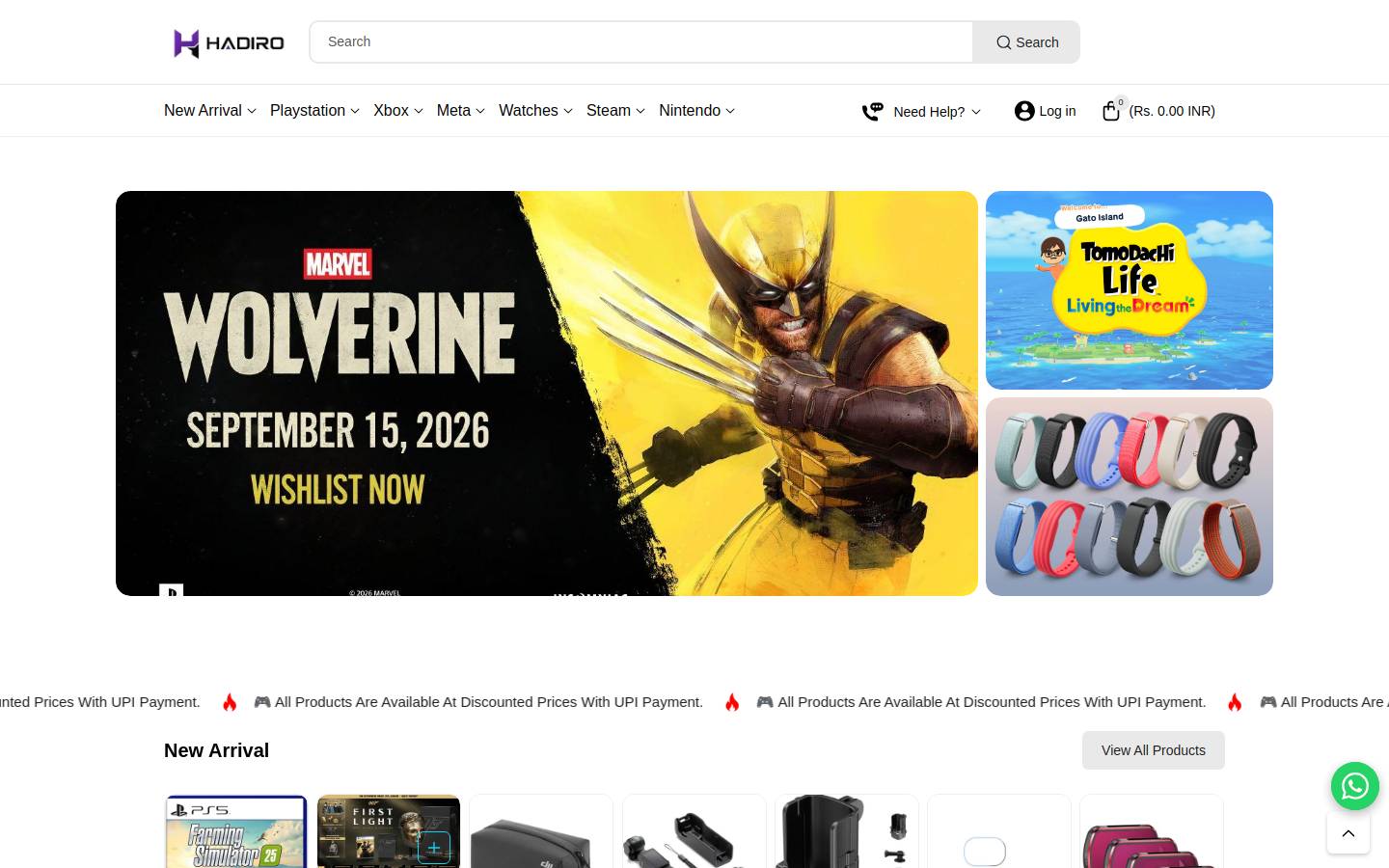 hadiro.in homepage screenshot
