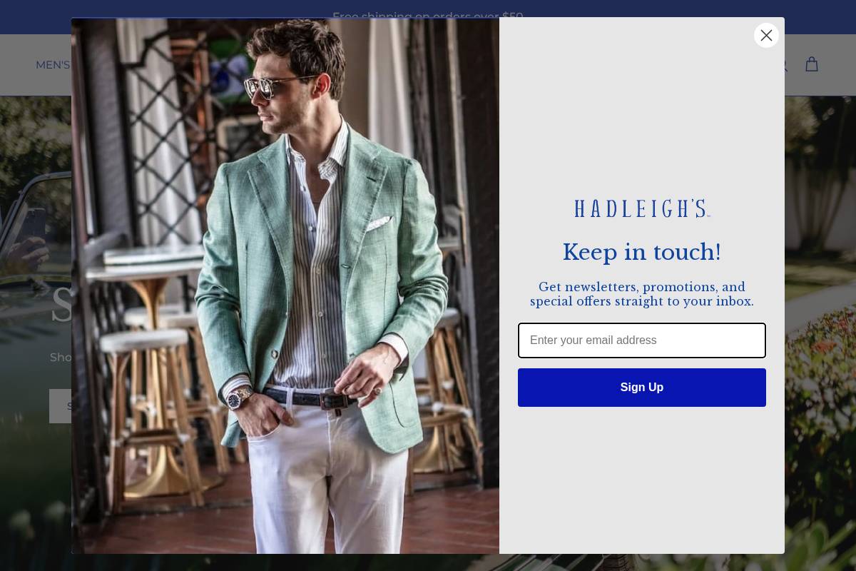 hadleighs.com homepage screenshot
