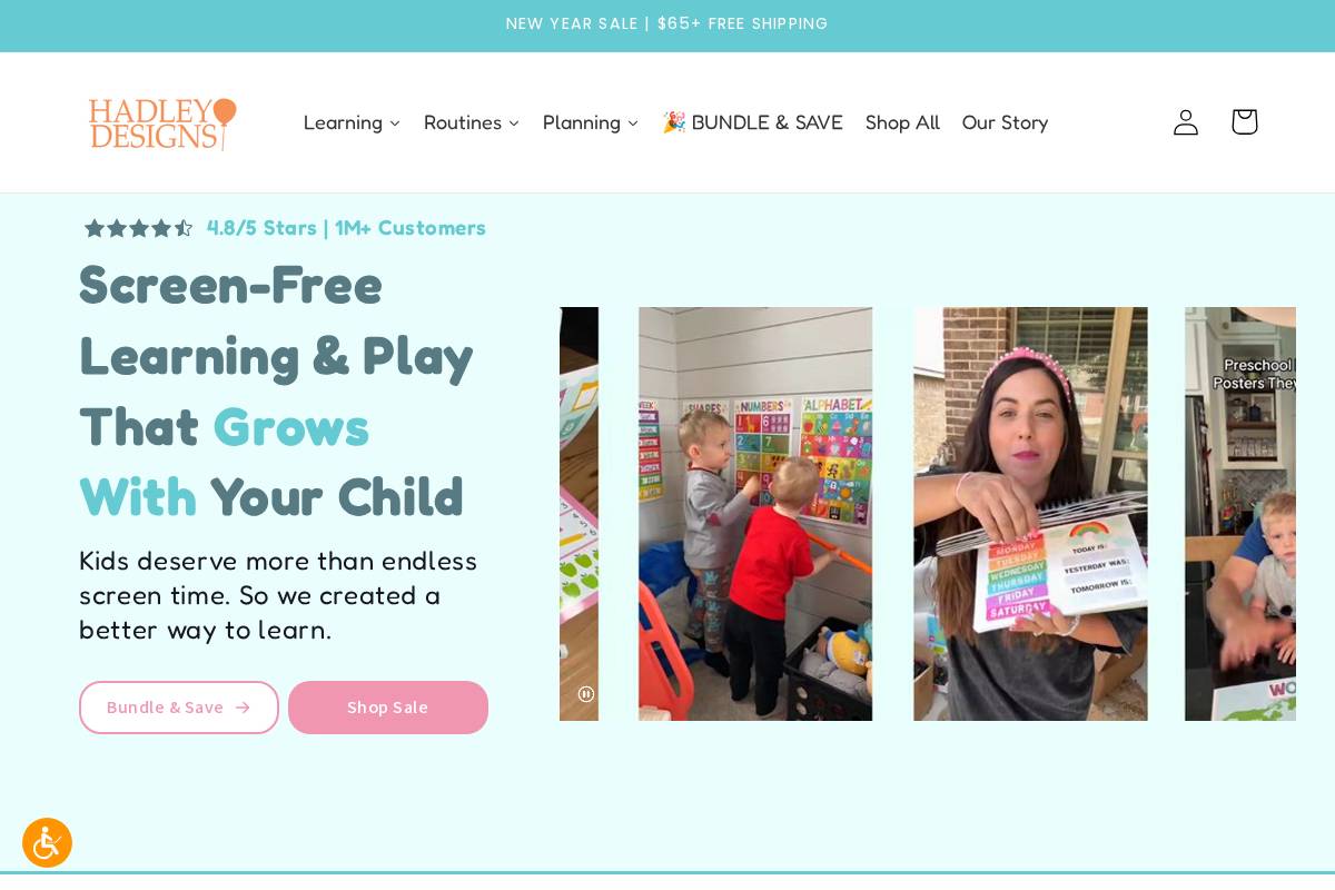 hadleydesigns.com homepage screenshot