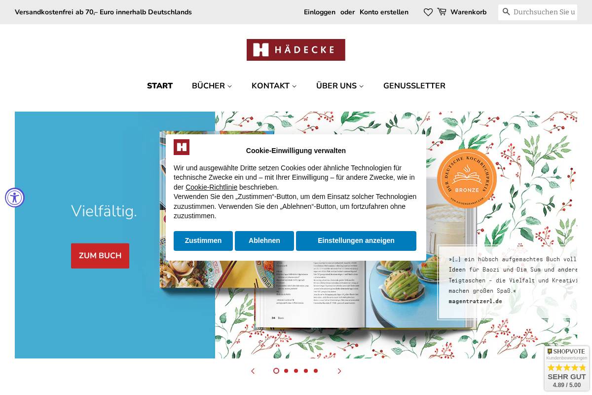 haedecke-shop.de homepage screenshot
