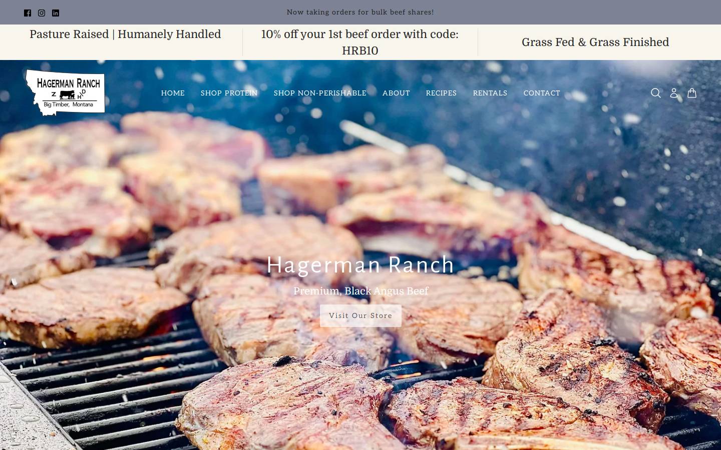 hagermanranch.com homepage screenshot
