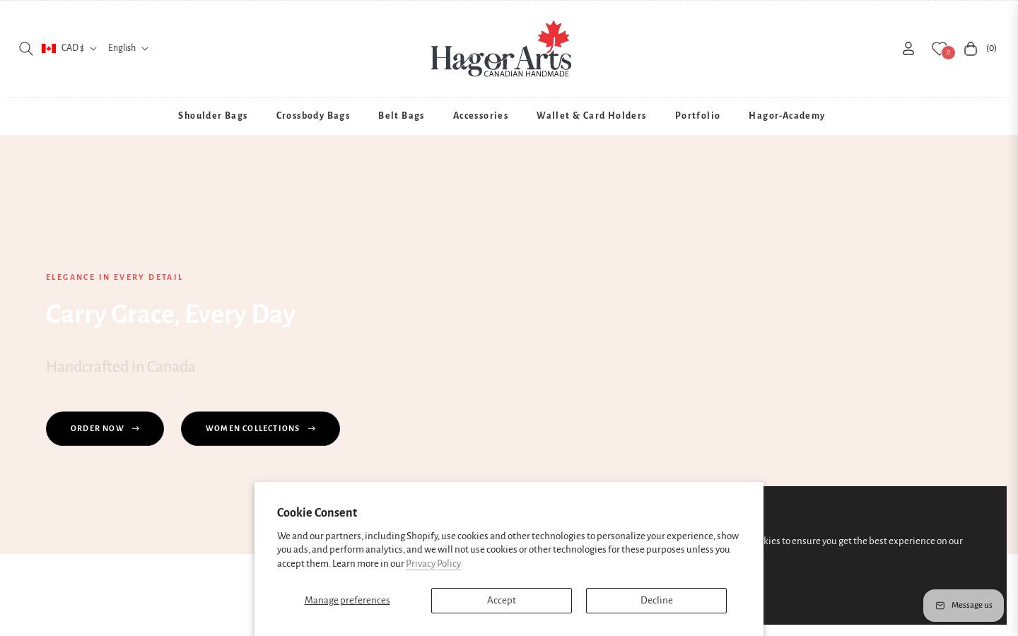hagorarts.com homepage screenshot