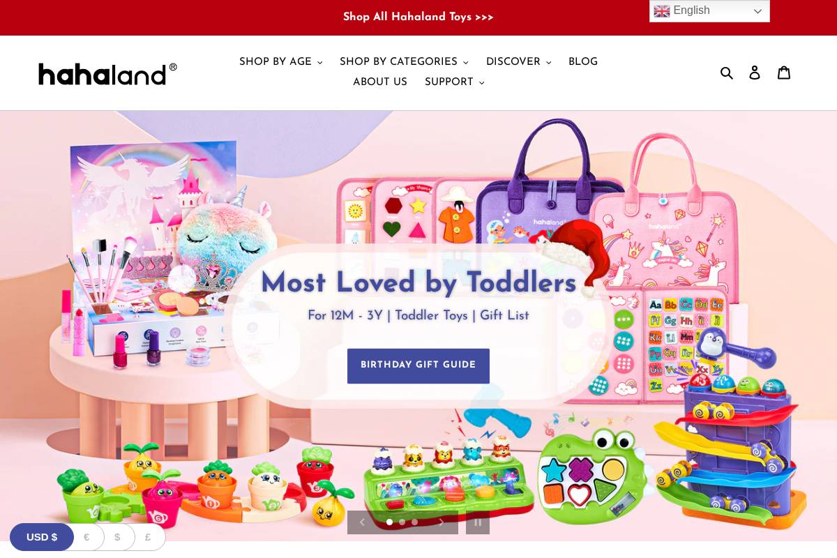 Hahaland homepage screenshot