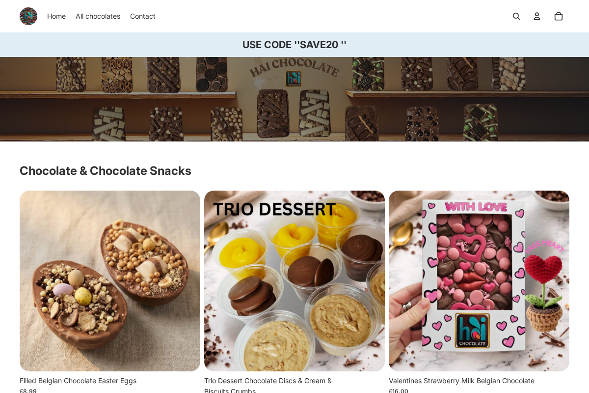 Hai Chocolate homepage screenshot