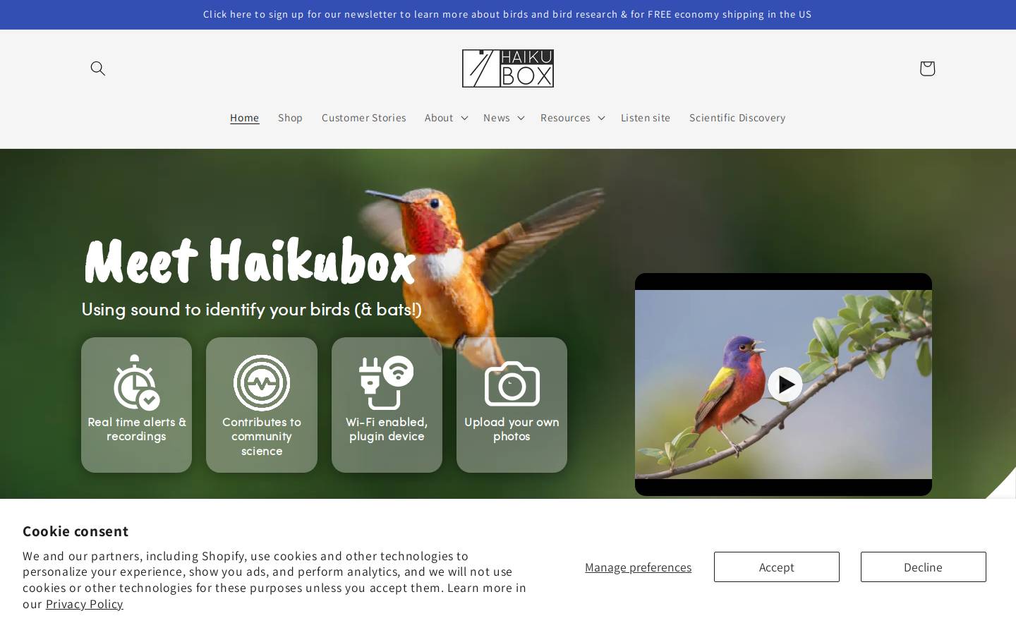 Haikubox homepage screenshot
