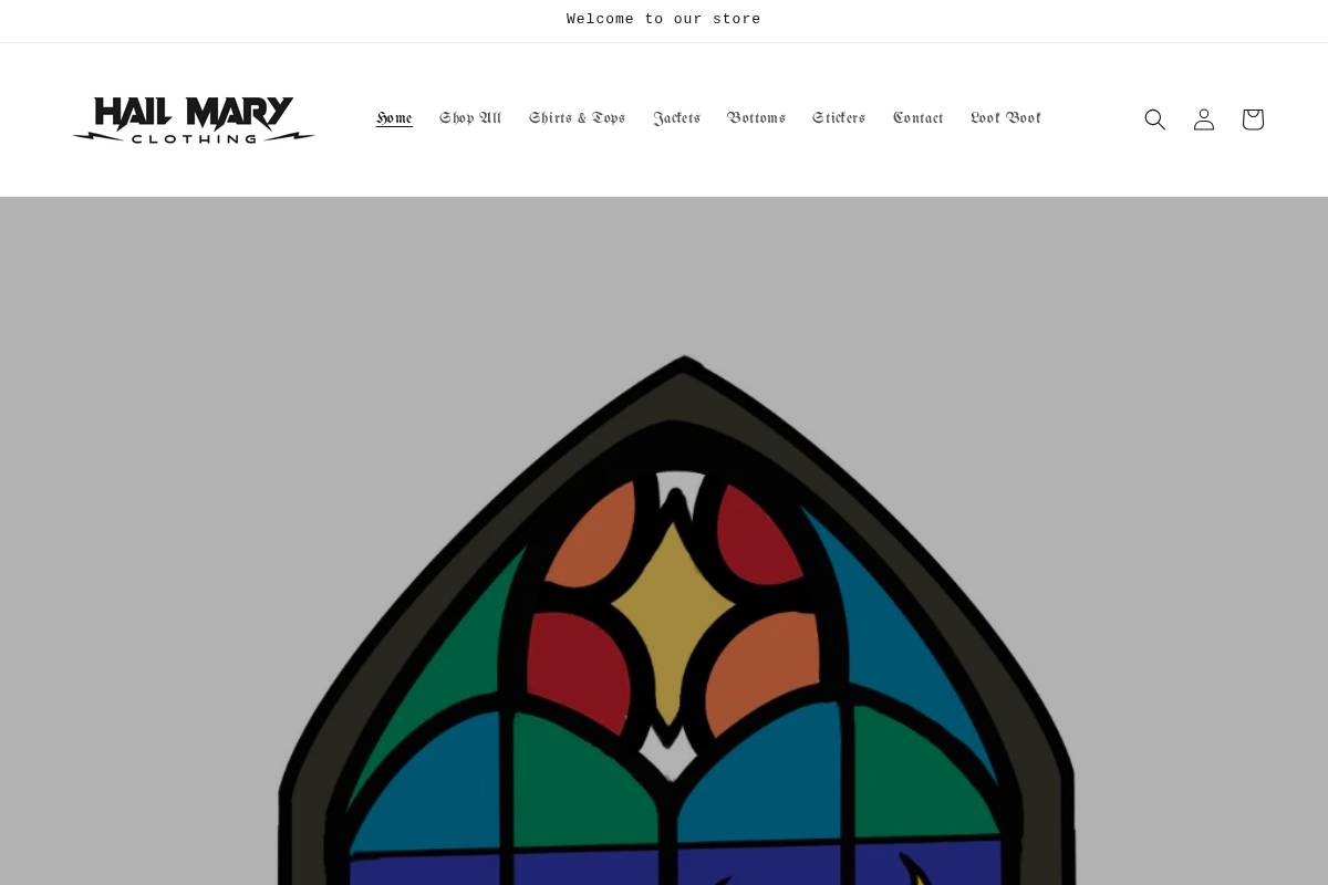hailmaryclothing.com homepage screenshot