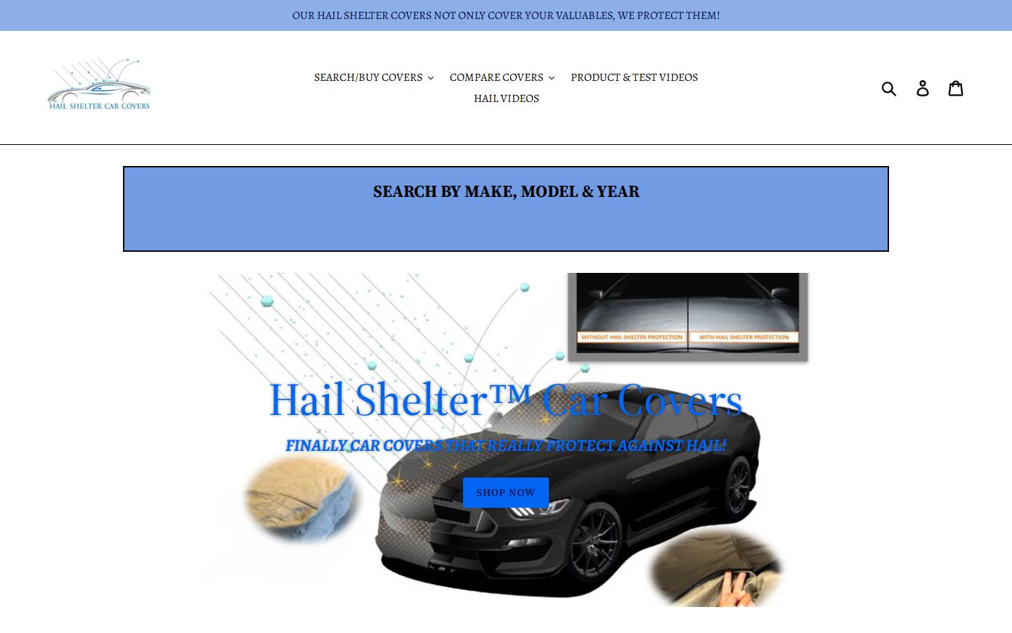 hailshelter.com homepage screenshot