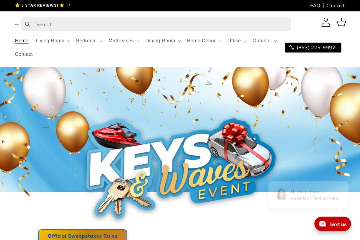 hainesfurniture.com homepage screenshot