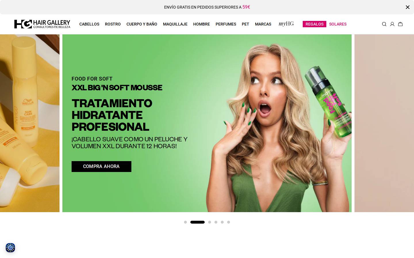 Hair Gallery homepage screenshot