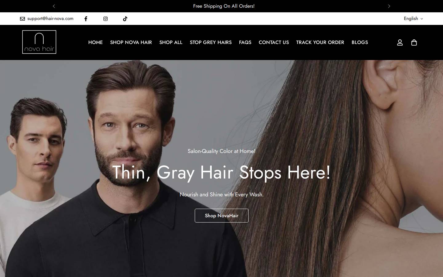 hair-nova.com homepage screenshot