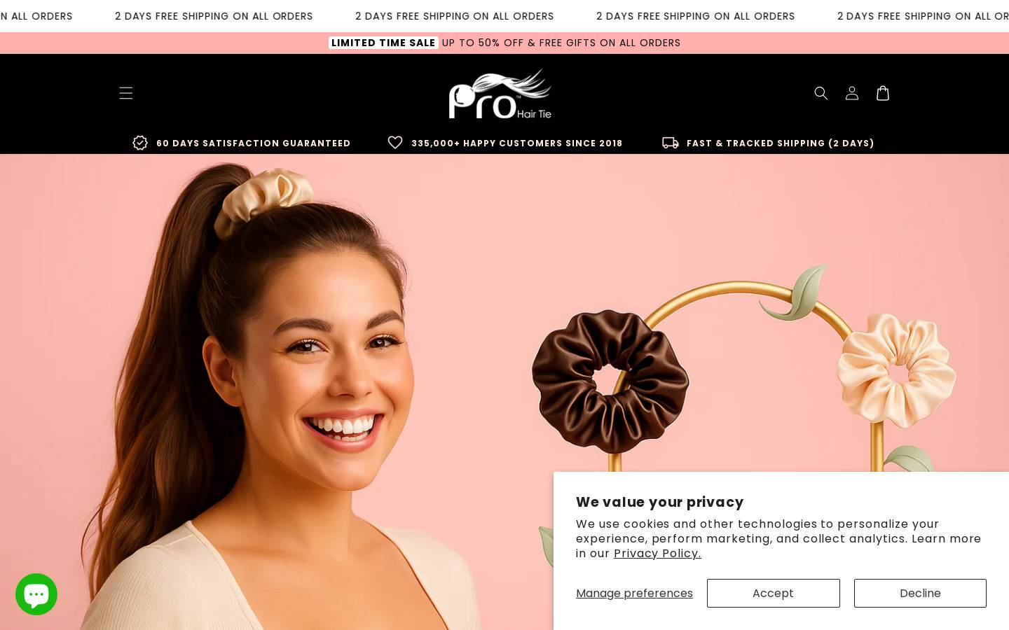 hair-tie.com homepage screenshot