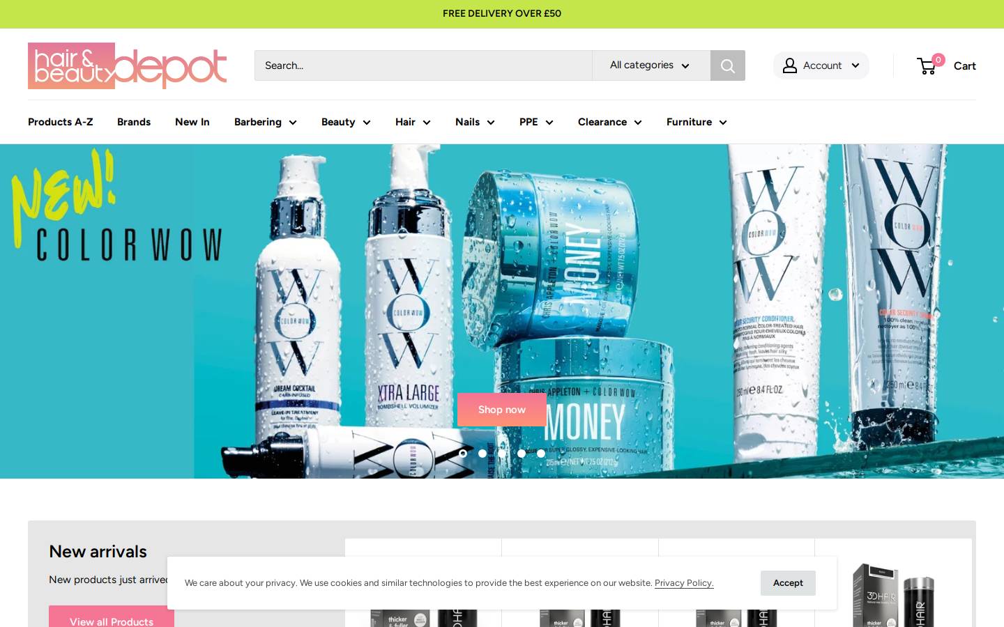 Hair & Beauty Depot homepage screenshot