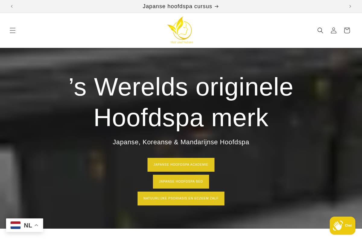 hairandnatureb2b.nl homepage screenshot