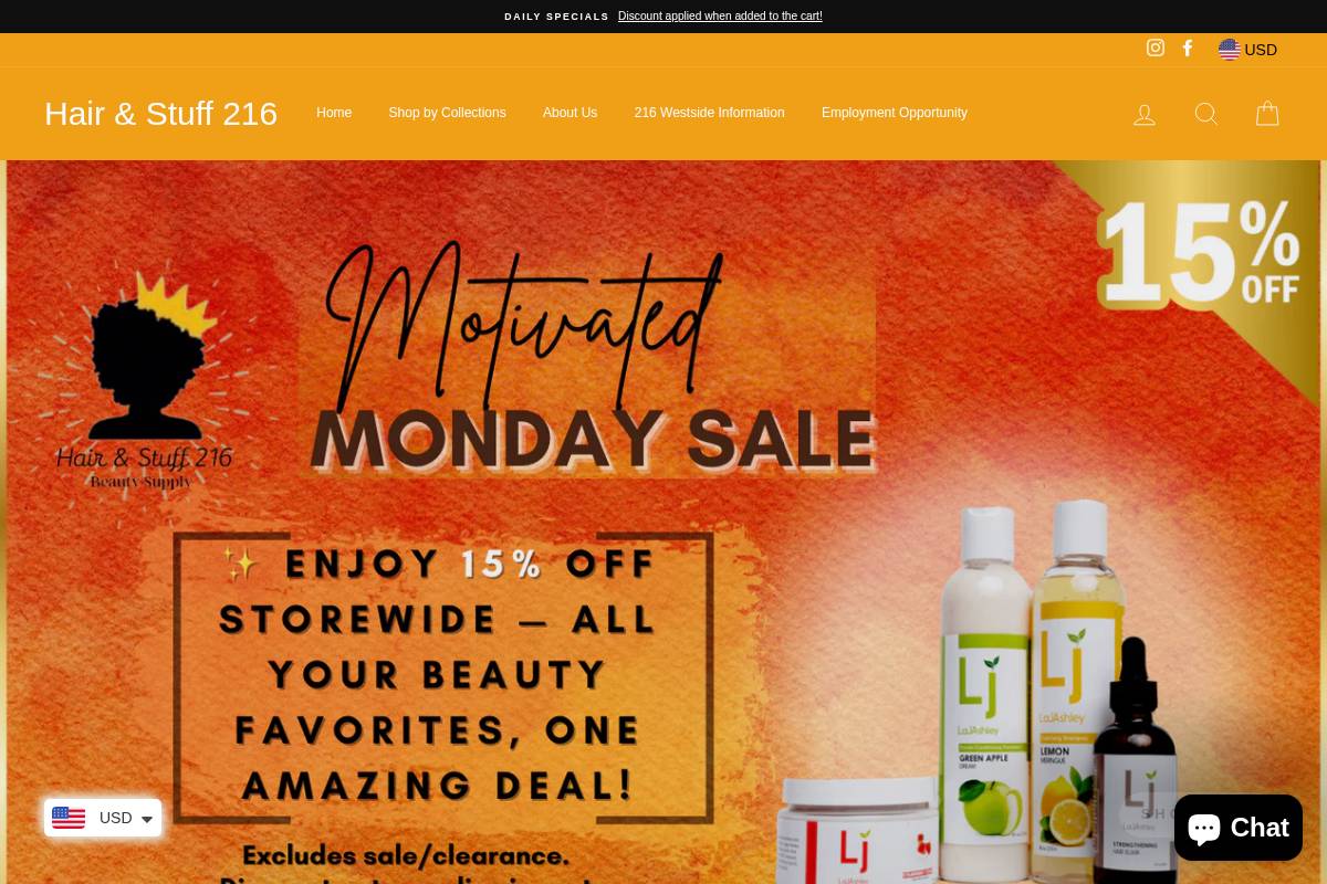 hairandstuff216.com homepage screenshot