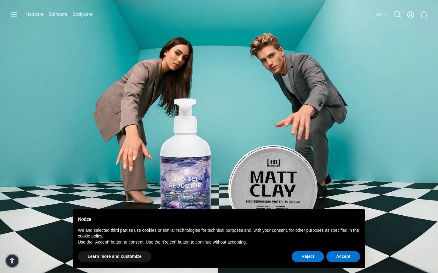 Hairbello homepage screenshot
