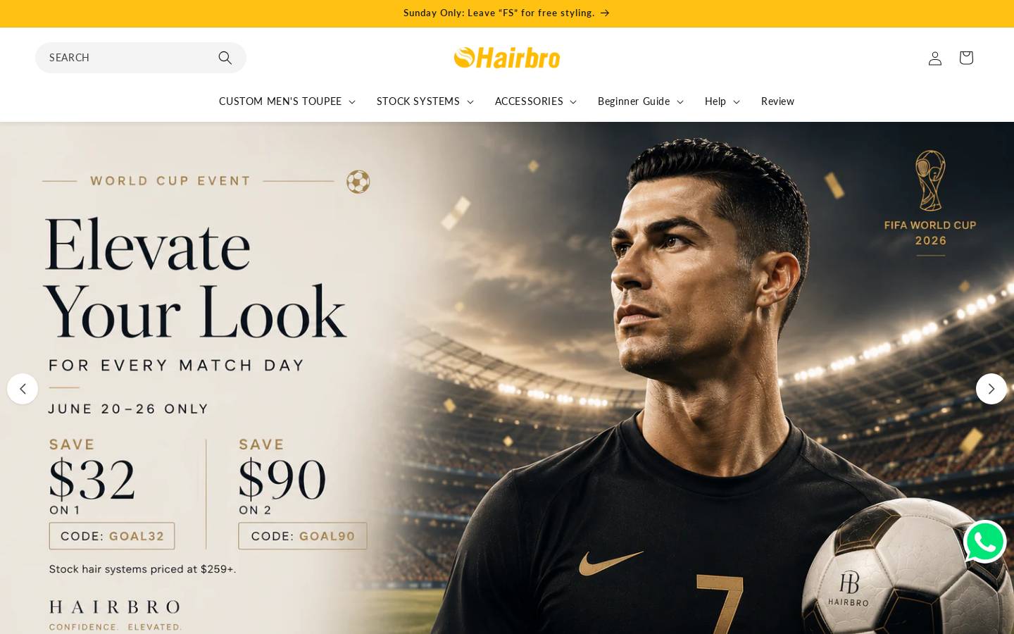 hairbro homepage screenshot