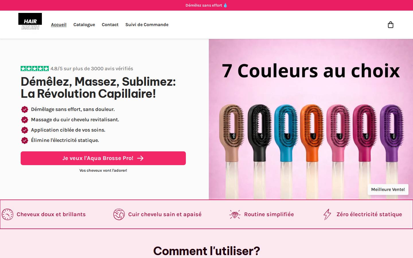 hairbrush.fr homepage screenshot