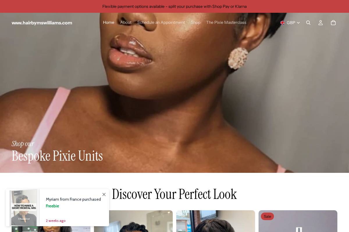 hairbymswilliams.com homepage screenshot
