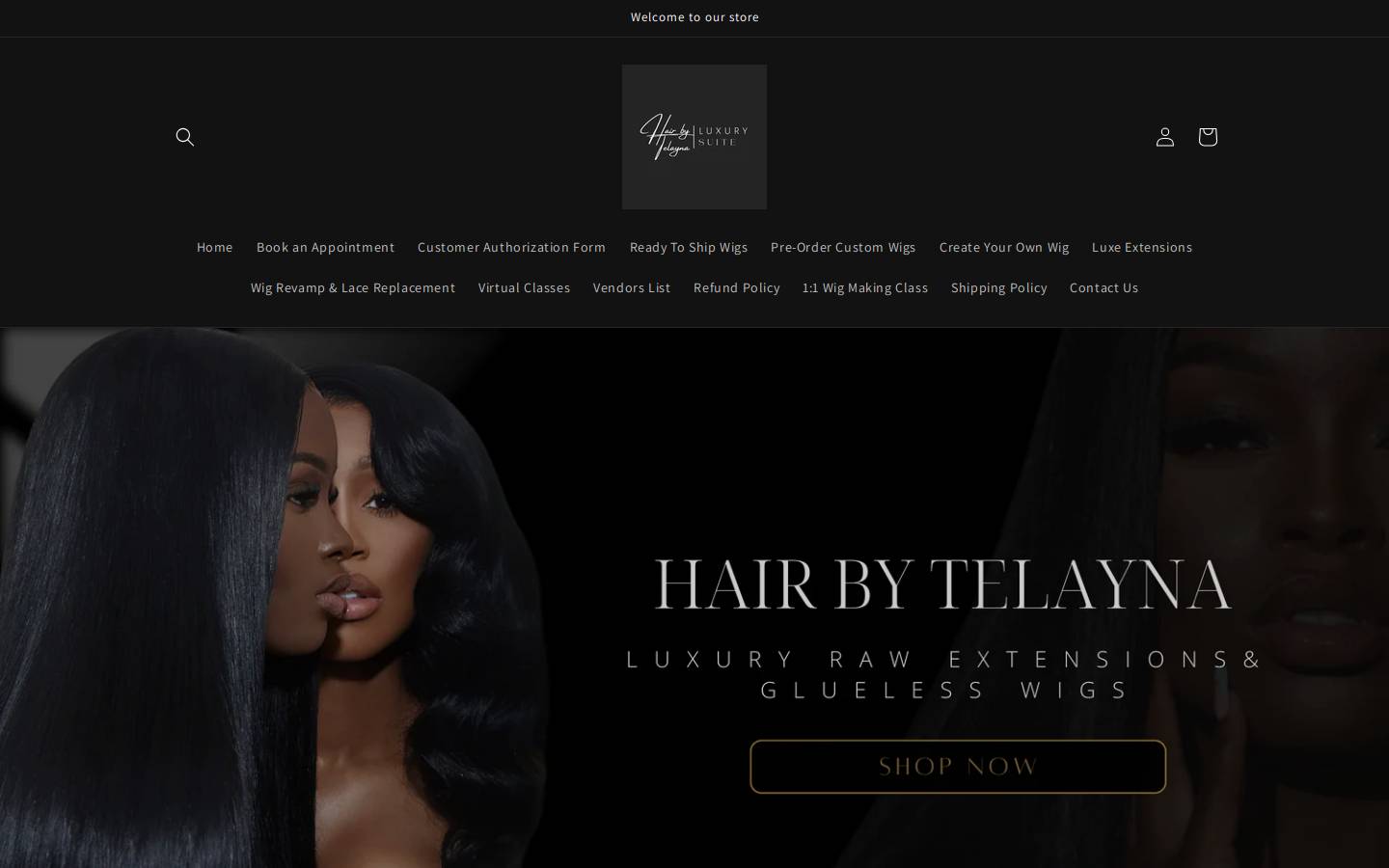 hairbytelayna.com homepage screenshot