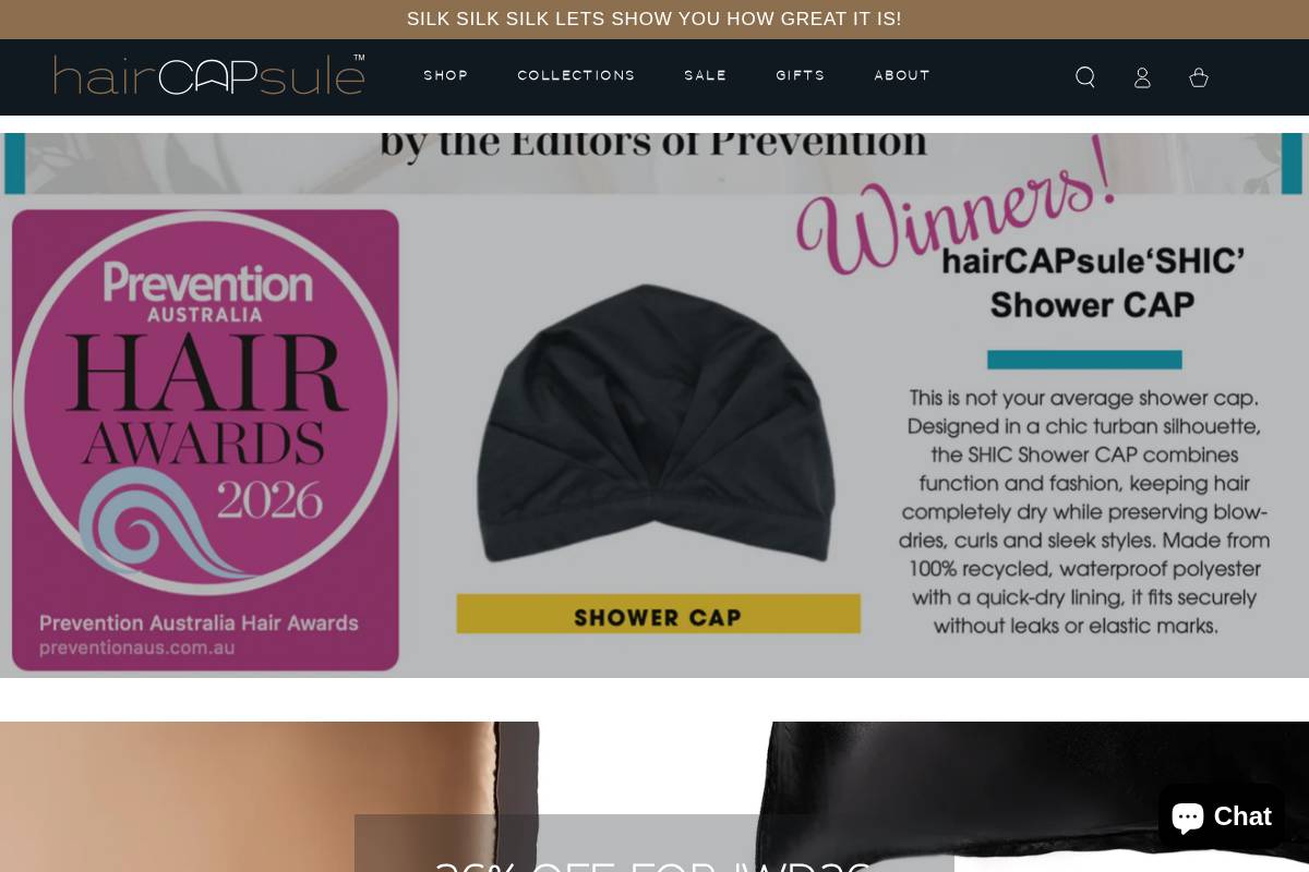 hairCAPsule™ homepage screenshot