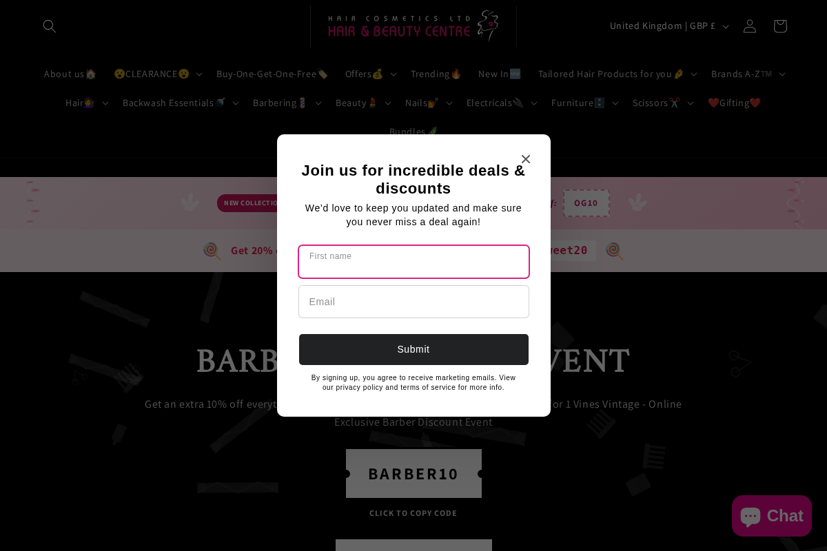 Hair Cosmetics homepage screenshot