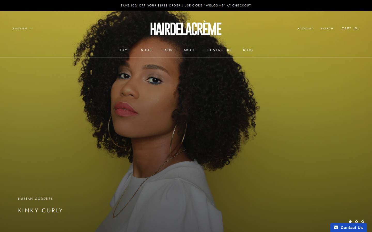 hairdelacreme.com homepage screenshot