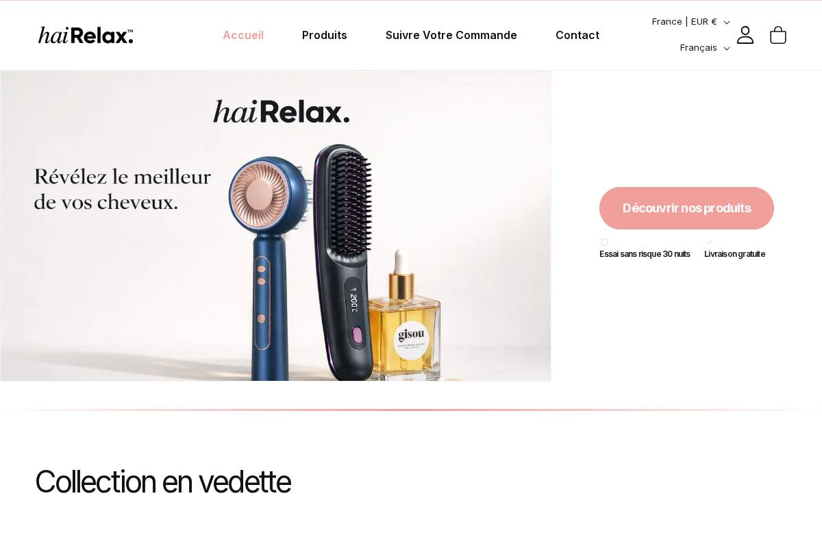hairelax.store homepage screenshot