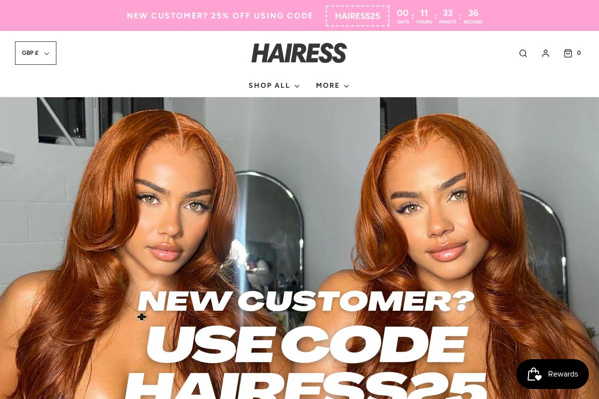 hairess.co homepage screenshot