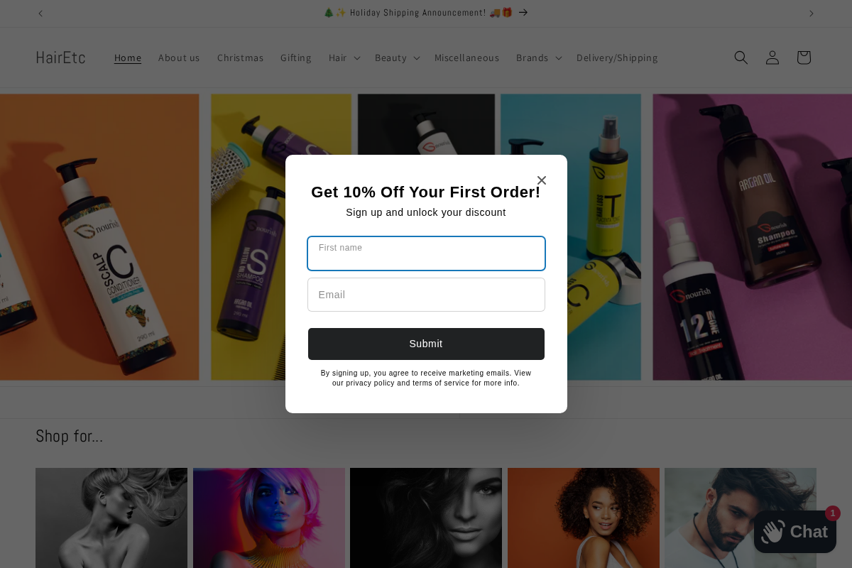 HairEtc homepage screenshot