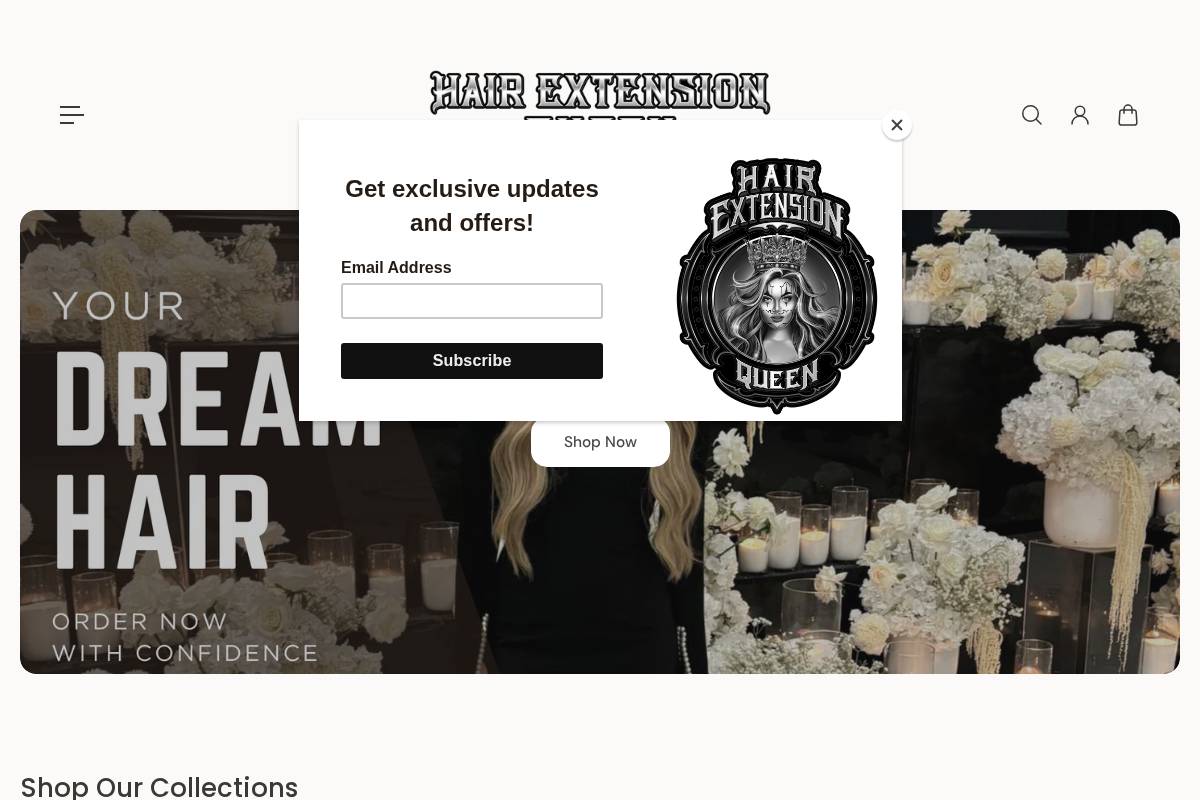 hairextensionqueen.com.au homepage screenshot