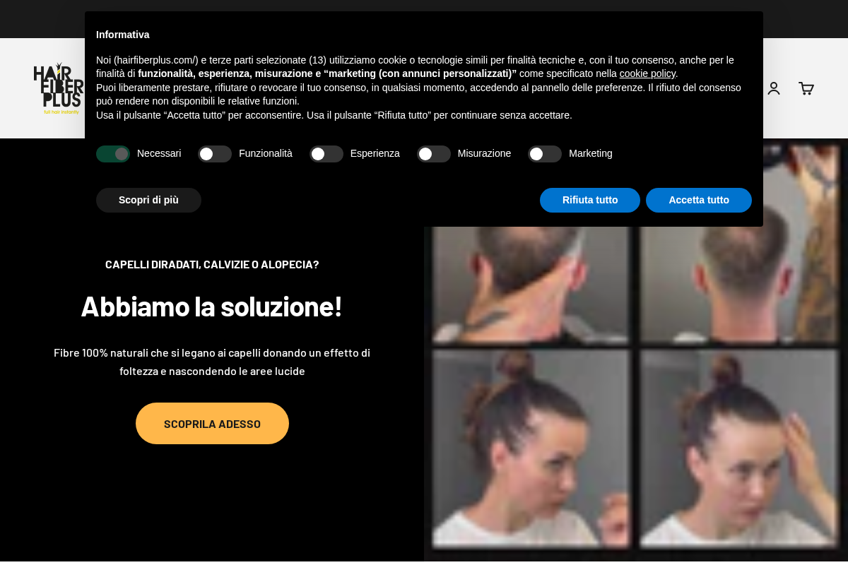 Hairfiberplus homepage screenshot